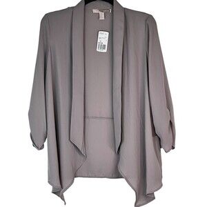 Forever 21 Contemporary Gray 3/4 Sleeve Open Light Weight Jacket Size XS